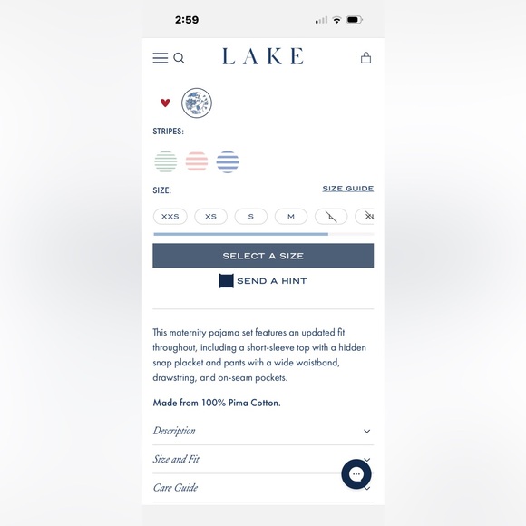 NEW! LAKE maternity pajamas size small delft blue - Picture 6 of 14